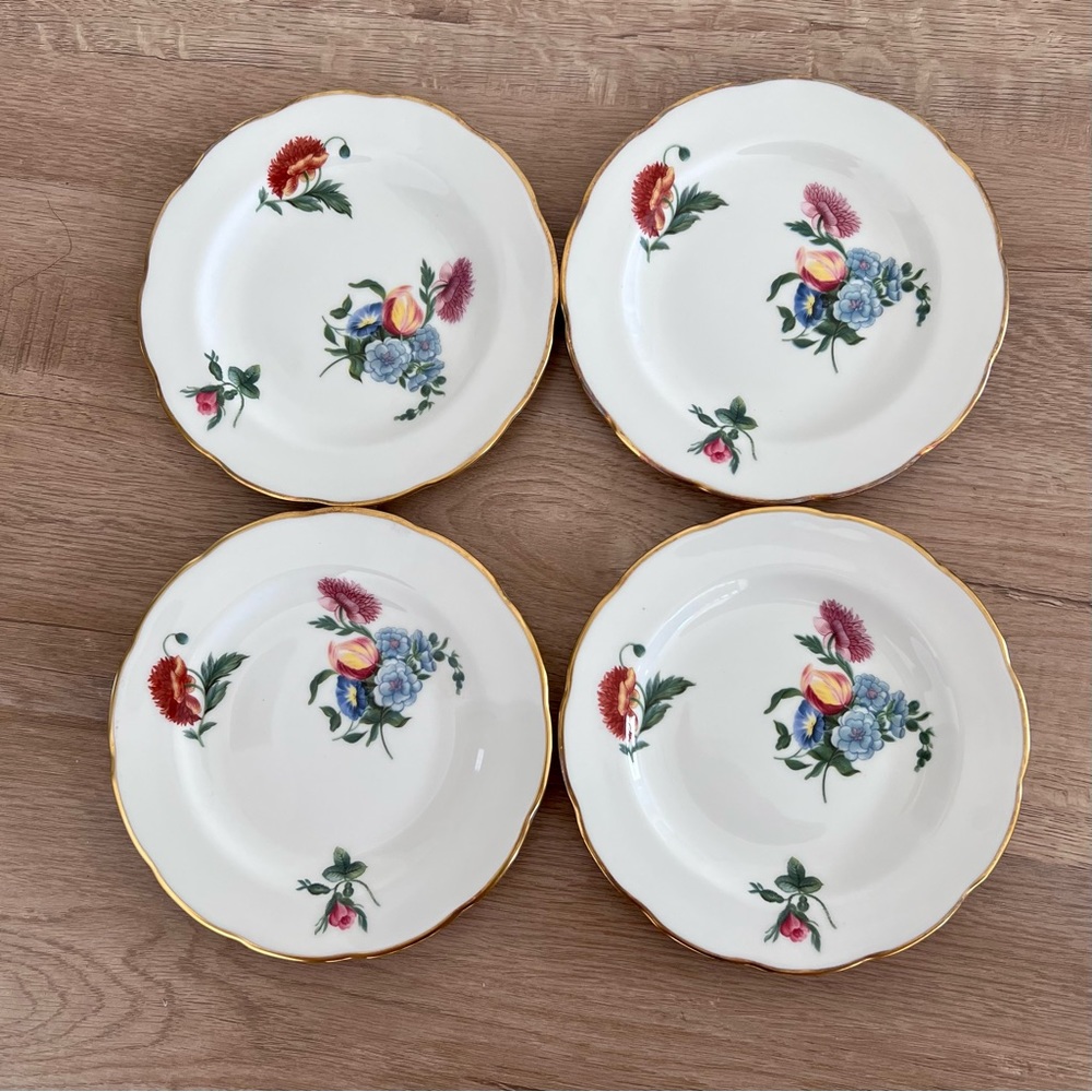 Vintage Wedgwood England Colonial Sprays Bread Butter Plates 6”‎ Set Of 4